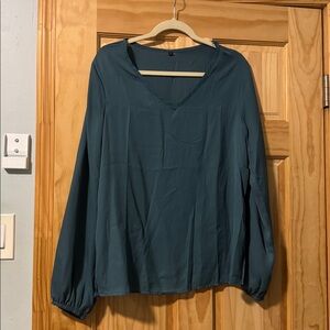 Teal Long Sleeve Blouse
